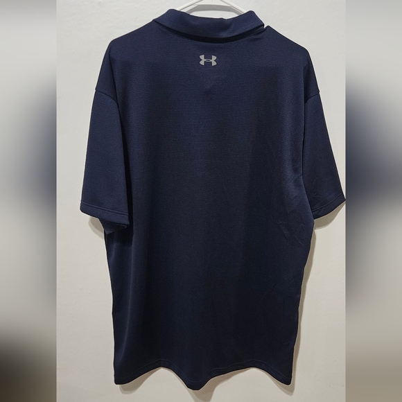 Under Armour Performance Golf Polo Heat Gear Loose Men's 2XL Navy Athletic B10 - Picture 2 of 5